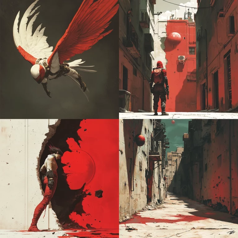 Vivid Red Contrasting Shadow - Midjourney style sref code