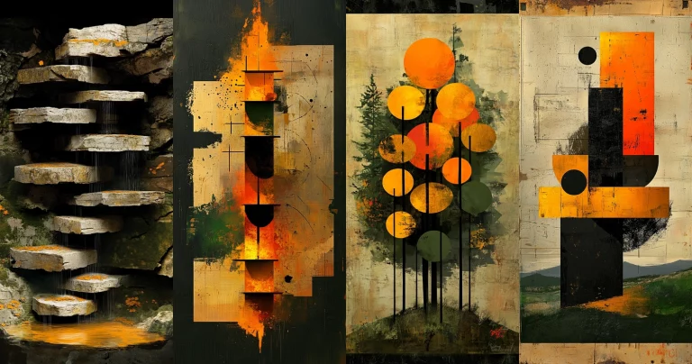 Textured Orange Geometry - Midjourney style sref code