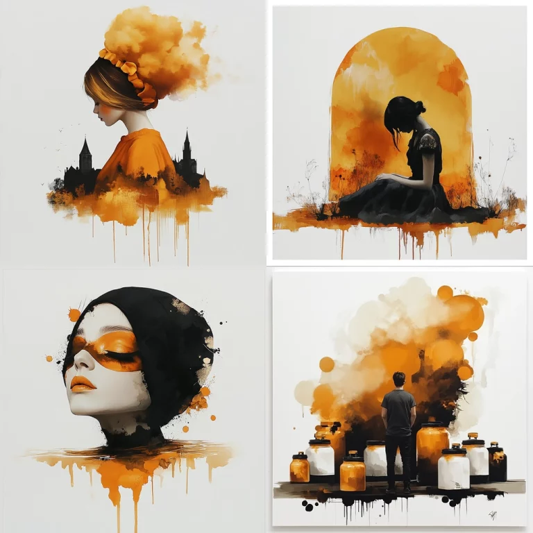 Orange Drip Western Impression - Midjourney style sref code