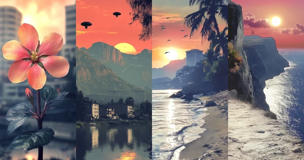 Sunset Gradient and Silhouettes - Midjourney style sref code