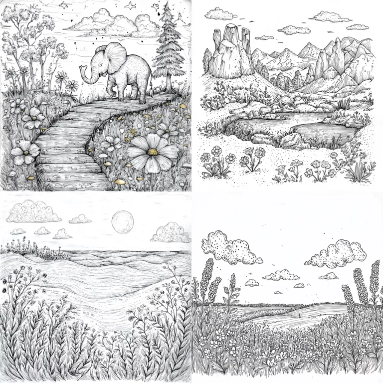 Monochrome Sketch Landscape - Midjourney style sref code 