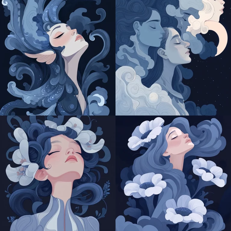 Flowing Blue Nouveau - Midjourney style sref code