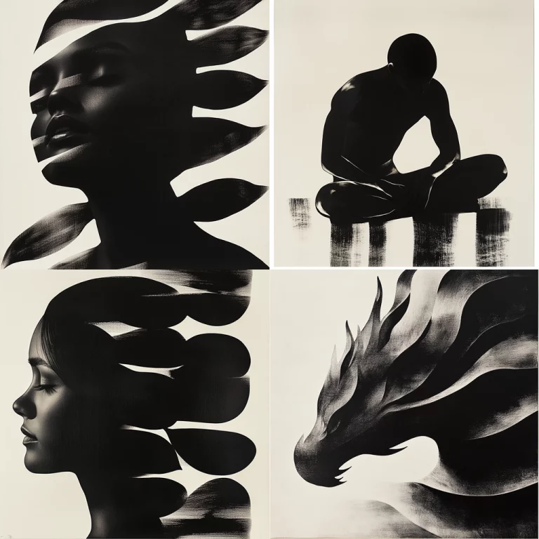 Monochrome Shadow Silhouette - Midjourney style sref code