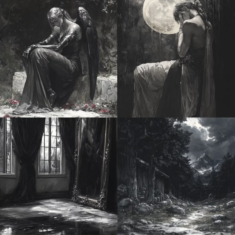 Moody Black Gray Paint Effect - Midjourney style sref code