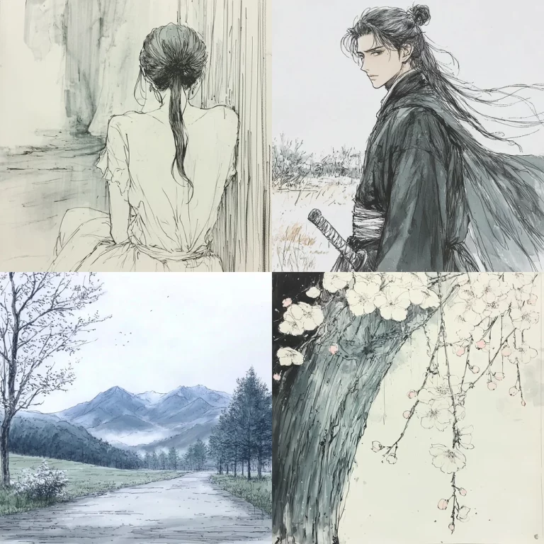 Monochrome Brushwork - Midjourney style sref code