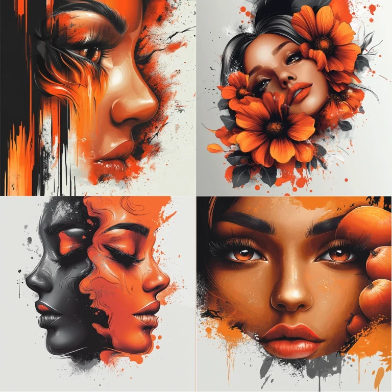 Vivid Floral Monochrome - Midjourney style sref code