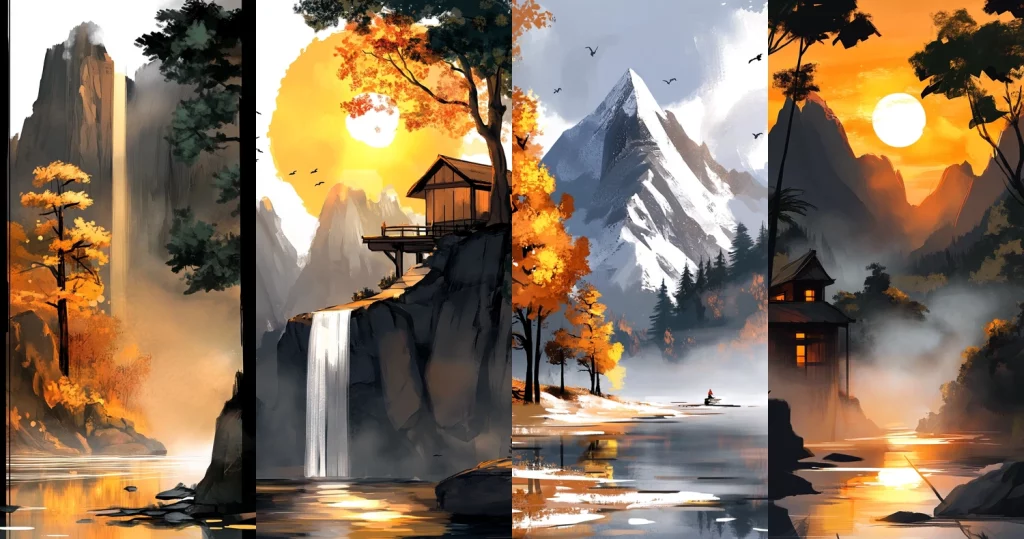 Warm Tone Landscape Impressionism - Midjourney style sref code