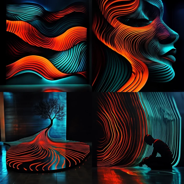 Cyan Red Wavy Illumination - Midjourney style sref code