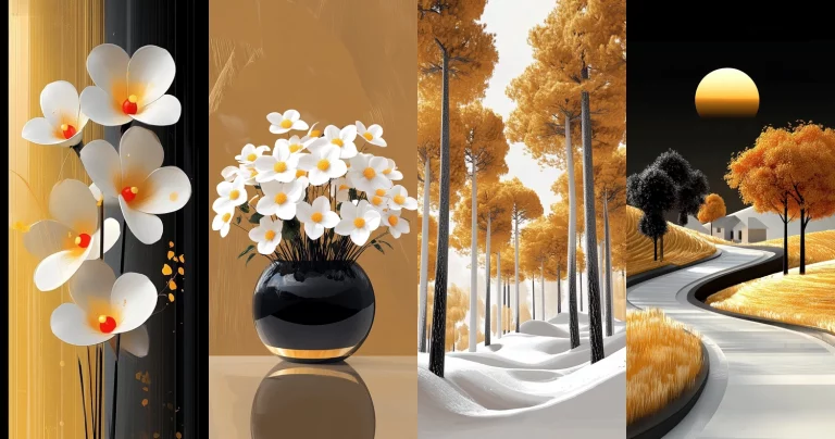 Golden Blooms Vertical Play - Midjourney style sref code