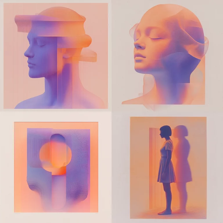 Pastel Gradient Silhouettes - Midjourney style sref code