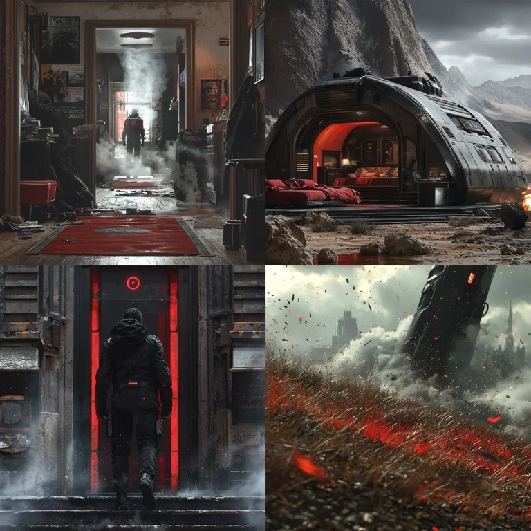 Moody Red and Gray Dystopia - Midjourney style sref code