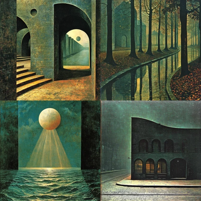 Mystical Architectural Landscapes - Midjourney style sref code