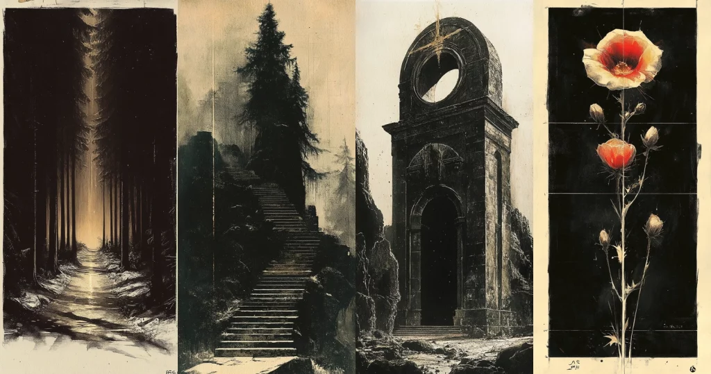 Moody Monochrome with Sepia Tones - Midjourney style sref code