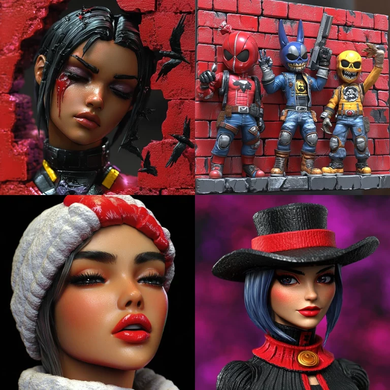 Bold Comic Sculptures - Midjourney style sref code 