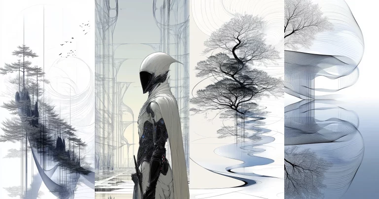 Elegant Gradient Silhouettes - Midjourney style sref code