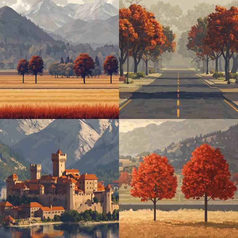 Autumnal Landscape with Warm Tones - Midjourney style sref code