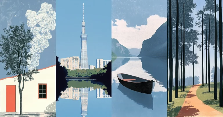 Serene Juxtaposition with Bold Hues - Midjourney style sref code