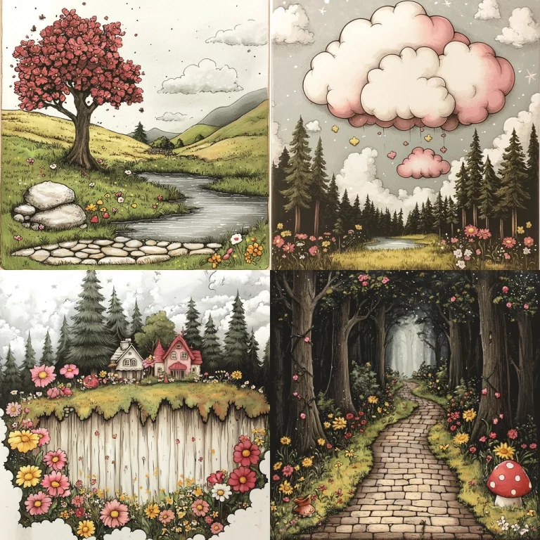 Charming Modern Nature Illustration - Midjourney style sref code