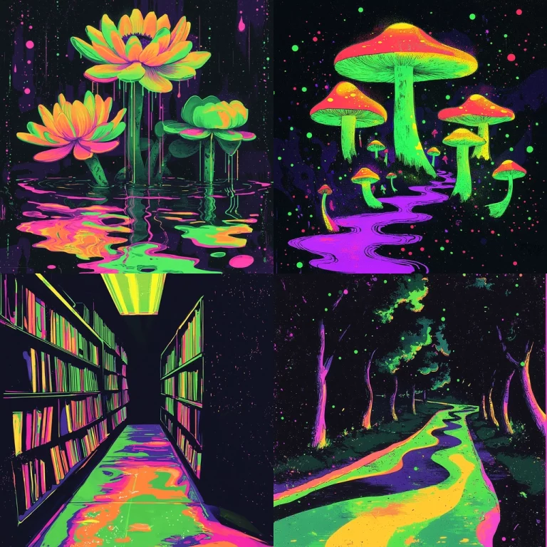 Neon Glow and Vibrant Contrast - Midjourney style sref code