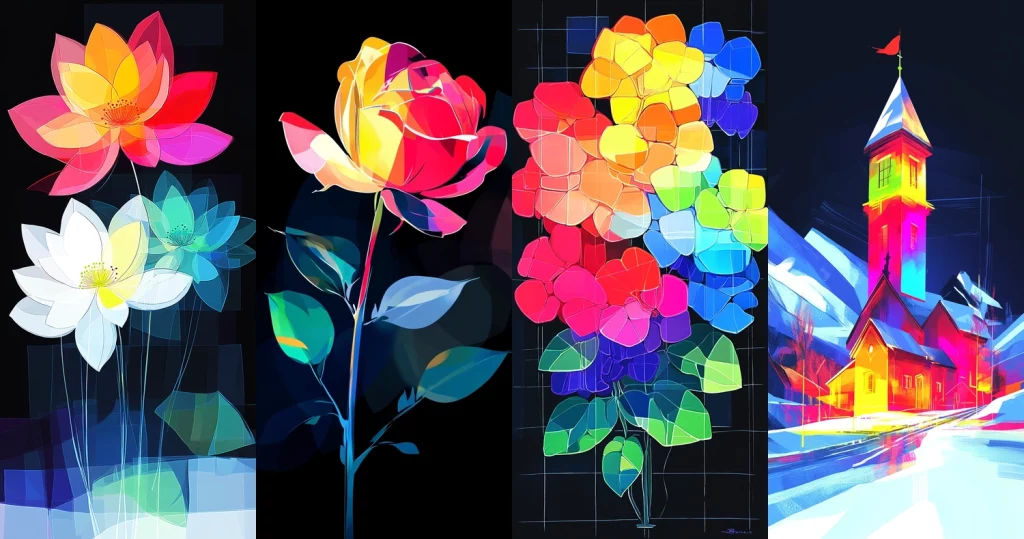 Colorful Gradient Illumination - Midjourney style sref code