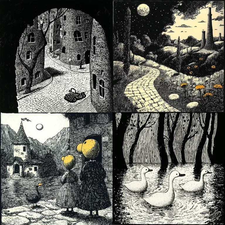 Black and White Nighttime Scenes - Midjourney style sref code