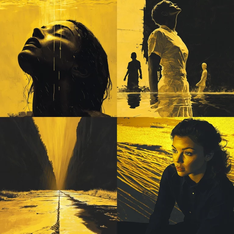 High Contrast Golden Yellow Black - Midjourney style sref code