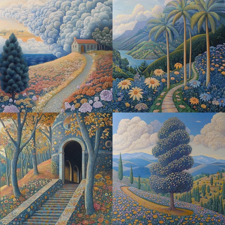 Textured Colorful Landscape - Midjourney style sref code