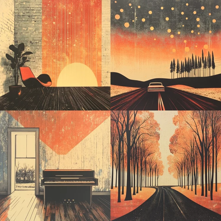 Modern Vintage Sunset Palette - Midjourney style sref code