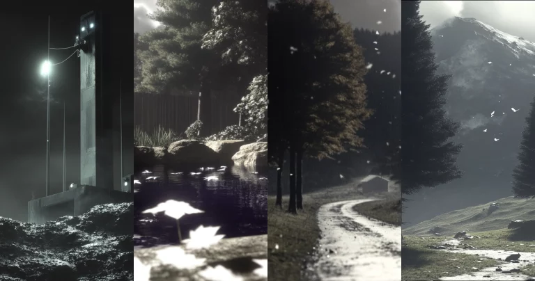 High Contrast Natural Landscape - Midjourney style sref code