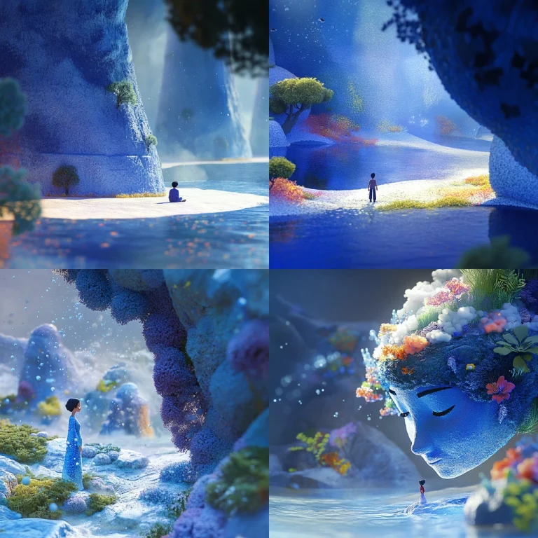 Blue Light Ethereal Landscape - Midjourney style sref code