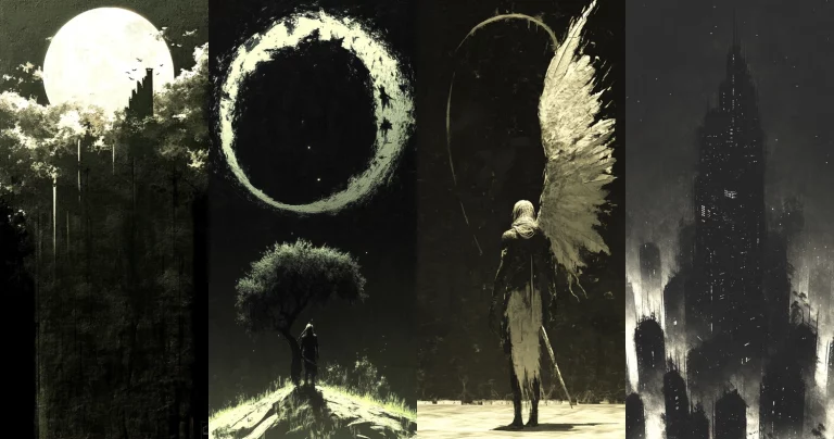 Monochrome High Contrast Expressionism - Midjourney style sref code