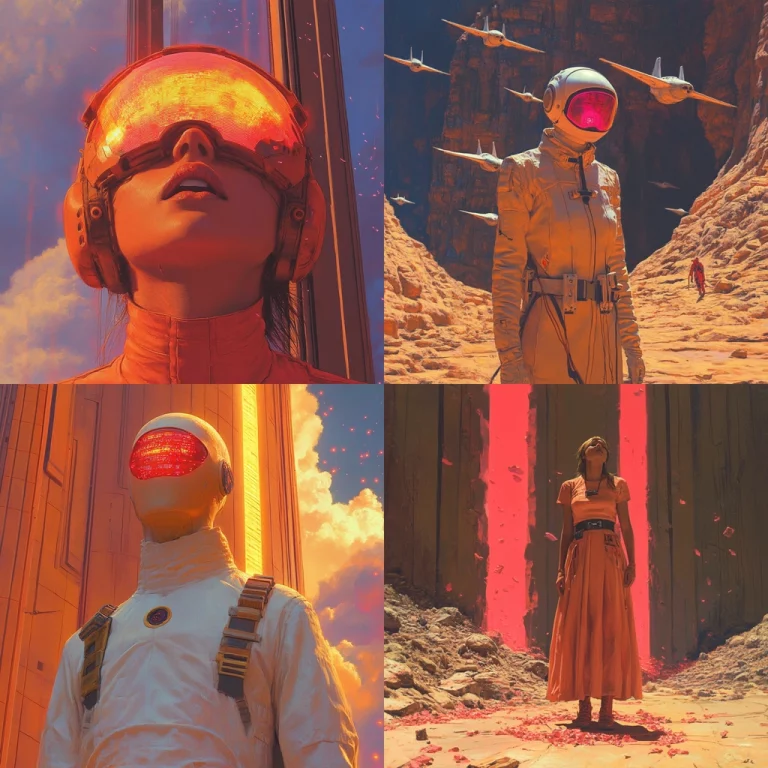 Futuristic Warm Tones - Midjourney style sref code