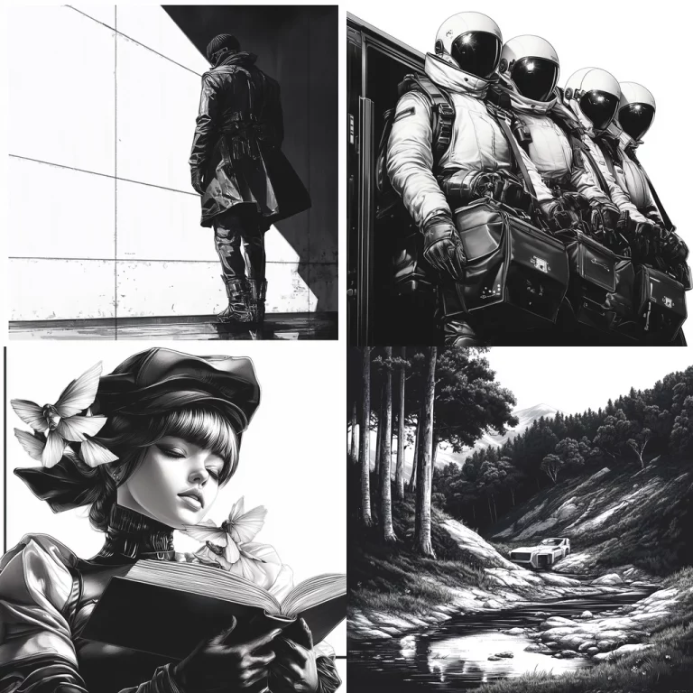 High Contrast Monochrome Realism - Midjourney style sref code