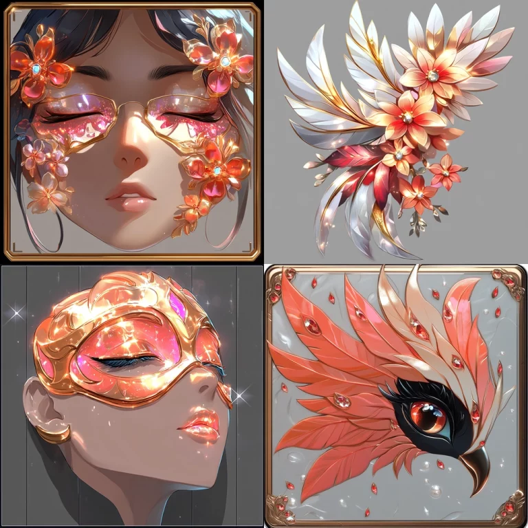 Iridescent Florals With Metallic Highlights - Midjourney style sref code