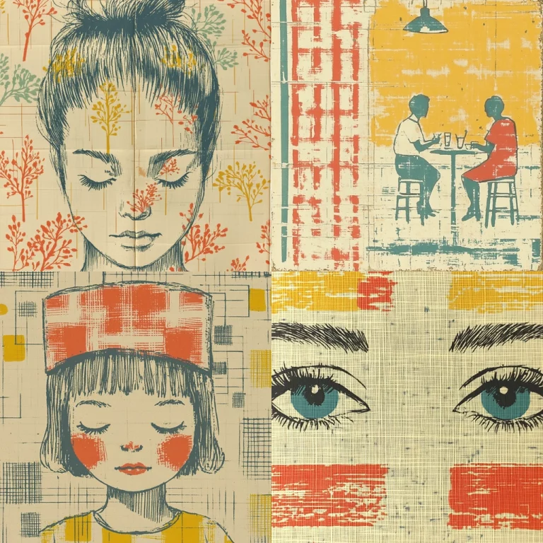 Textured Vintage Illustrations - Midjourney style sref code