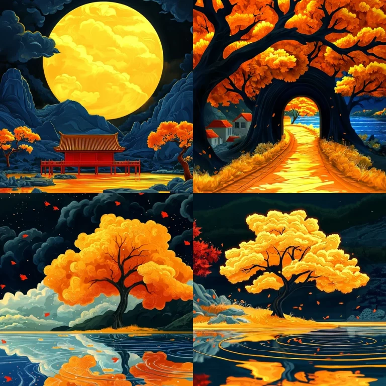 Illuminated Golden Landscape - Midjourney style sref code