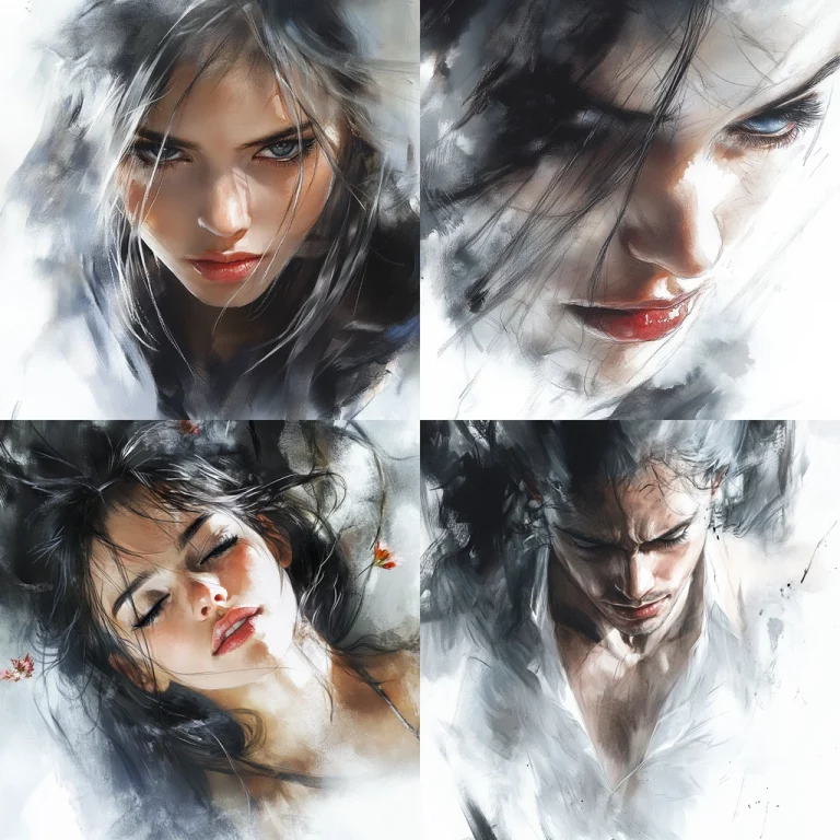 Dynamic Brushstroke Contrast - Midjourney style sref code