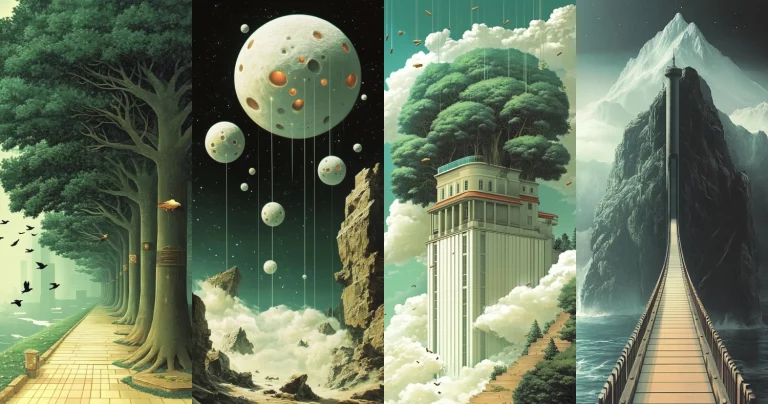 Surreal Green Toned Landscape - Midjourney style sref code