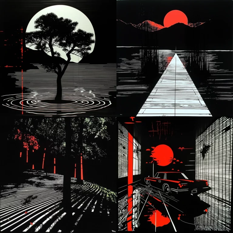 High Contrast Red Monochrome - Midjourney style sref code