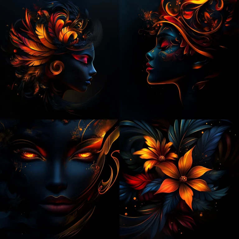 Floral Neon Contrast - Midjourney style sref code