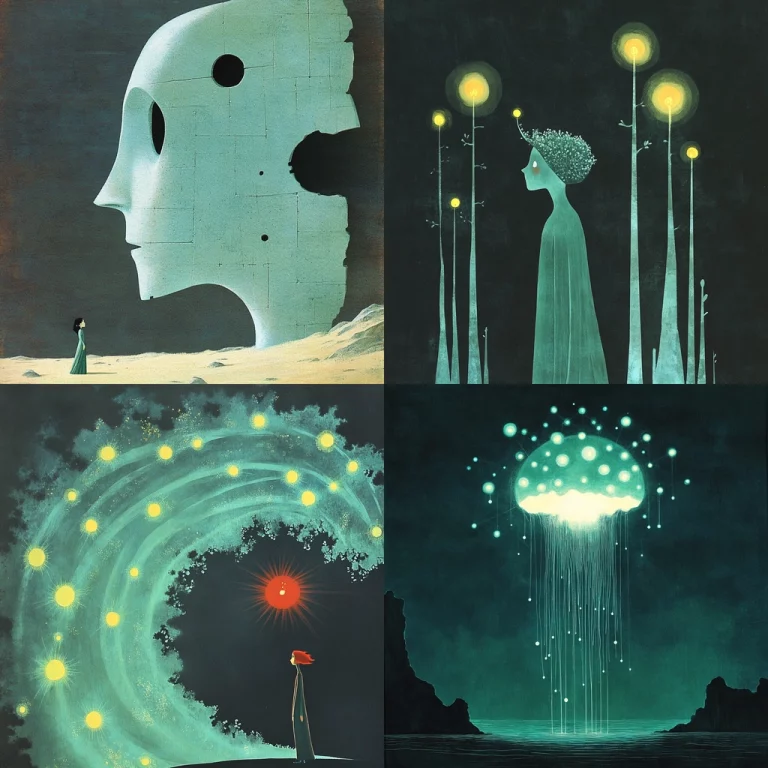 Minimal Cyan Glow - Midjourney style sref code