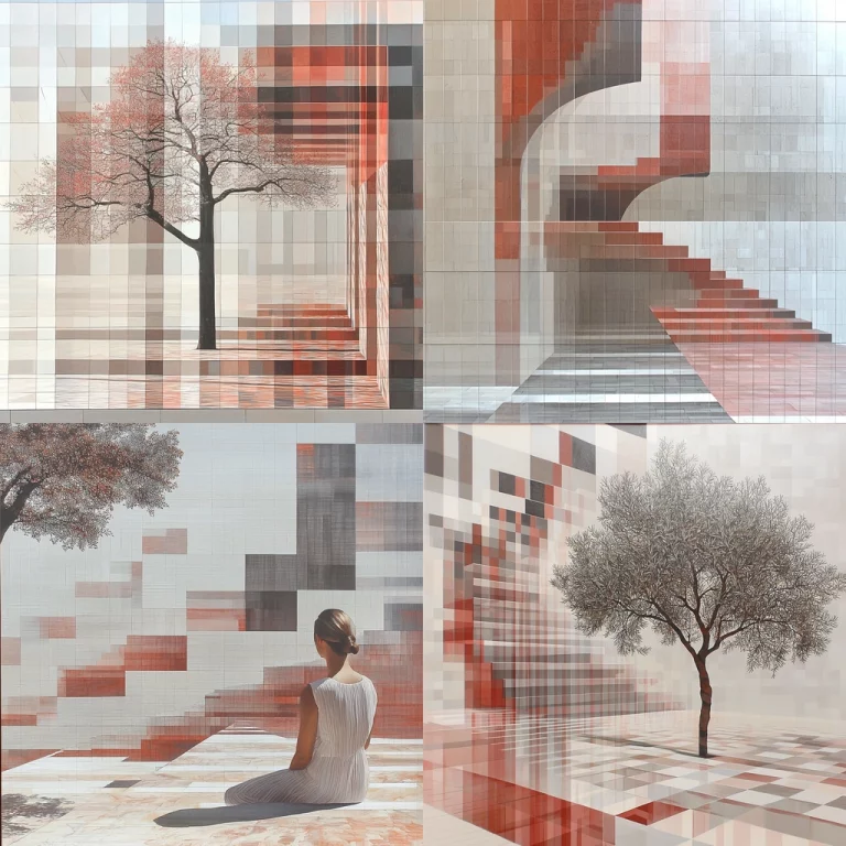 Geometric Elements with Earthy Palette - Midjourney style sref code