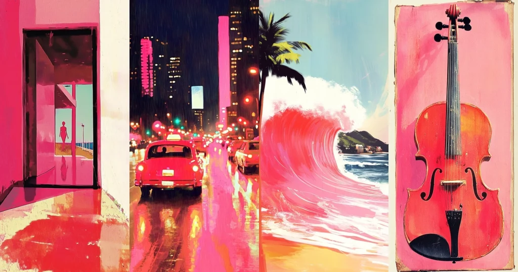 Vivid Neon Reflections - Midjourney style sref code