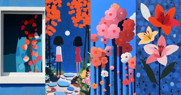 Vibrant Blue and Red Contrast - Midjourney style sref code