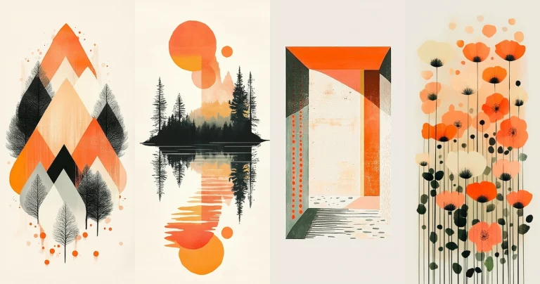 Orange Linear Abstraction - Midjourney style sref code