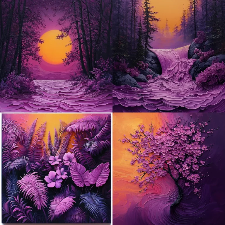 Purple Sunset Waves - Midjourney style sref code