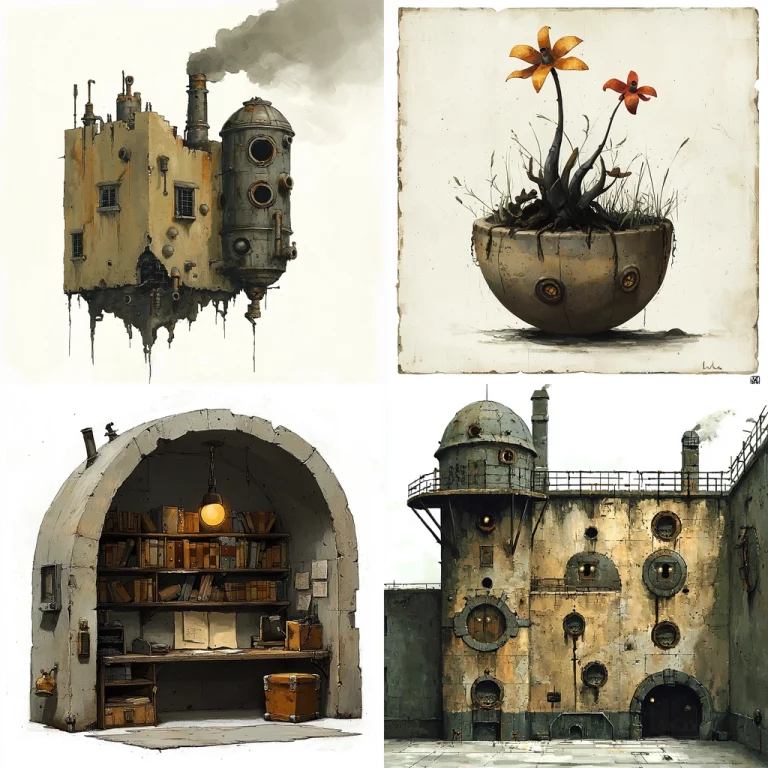 Industrial Sepia Aged Textures - Midjourney style sref code