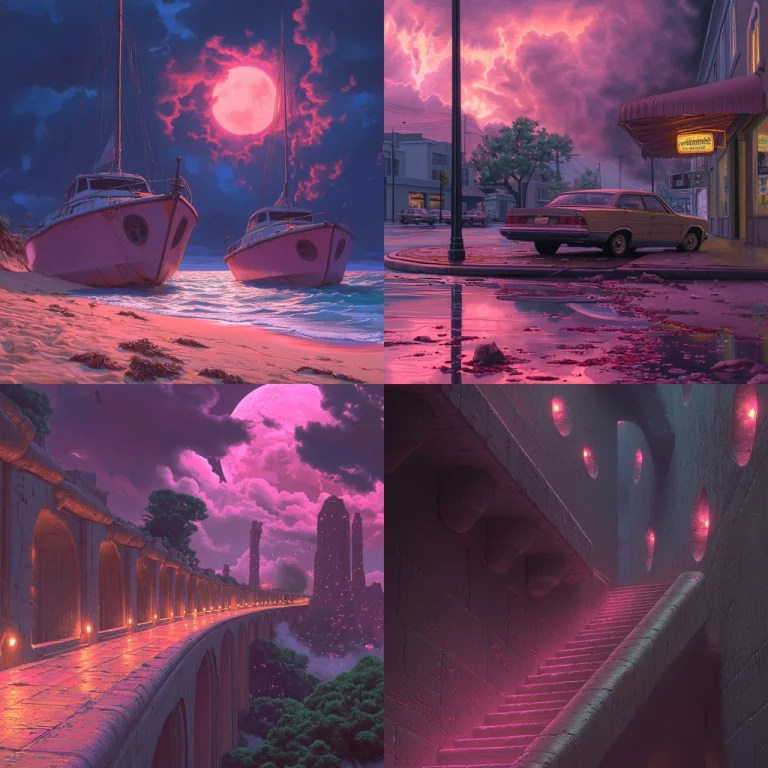 Retro Neon Atmosphere - Midjourney style sref code 