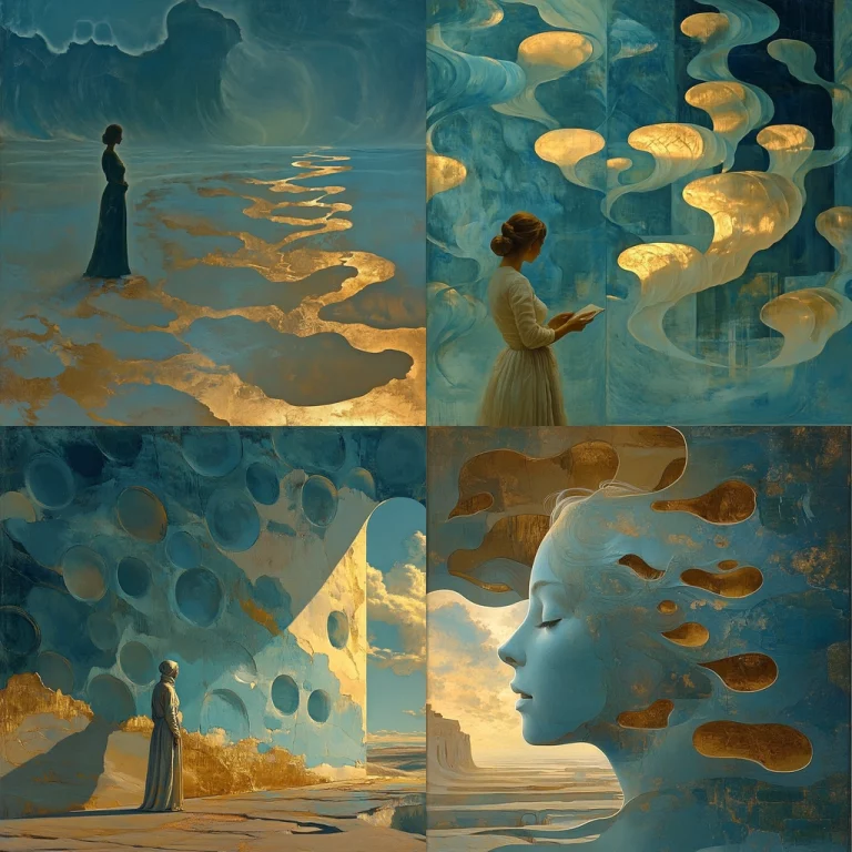 Golden Blue Ethereal Flow - Midjourney style sref code