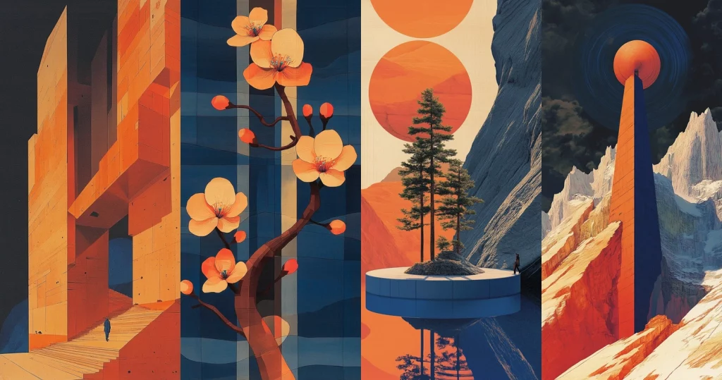 High Contrast Geometric - Midjourney style sref code